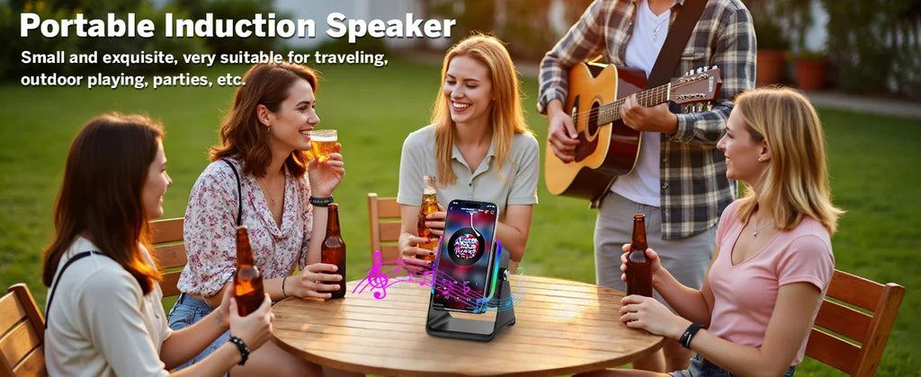5-In-1 Wireless Speaker Stand – Auto-Induction Bluetooth, 8-Mode RGB Lighting