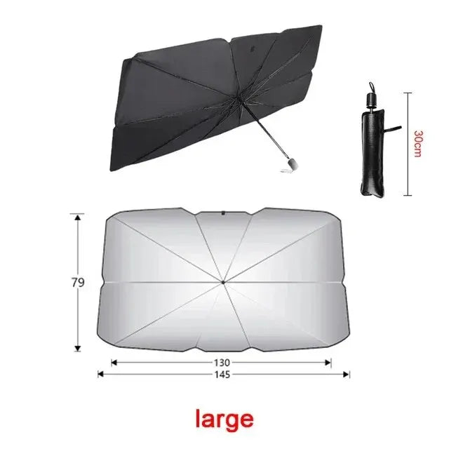 Quick-Deploy Folding Windshield Sun Umbrella
