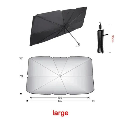 Quick-Deploy Folding Windshield Sun Umbrella