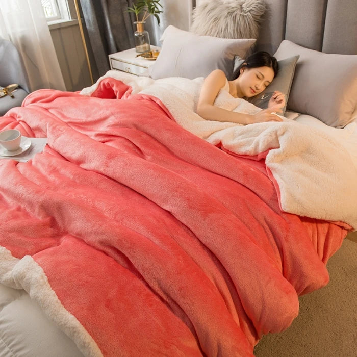 Wool Throw Blanket – Double-Sided Warmth
