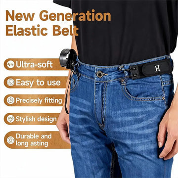 4Pcs No Buckle Elastic Tool Belt, Hands-Free Metal Hook Adjustable Waist Belt for Jeans Men Women Handyman Carpenter Outdoor