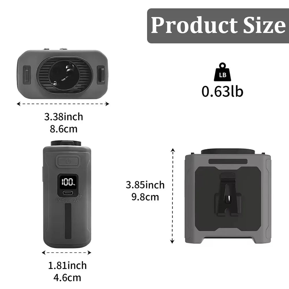 10000mAh Wearable Waist Fan with Power Bank
