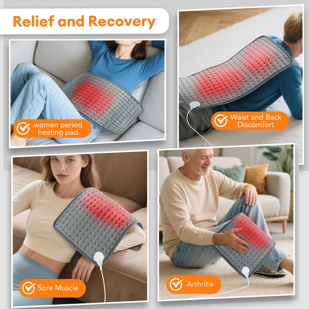 Electric Heating Pad - 9-Level Temperature With 4-Mode Timer, Body Warming Mat