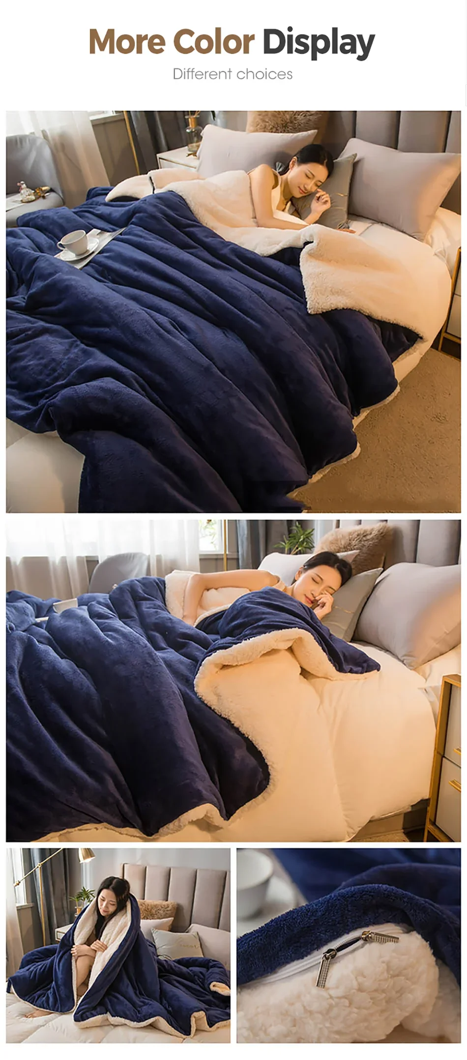Wool Throw Blanket – Double-Sided Warmth