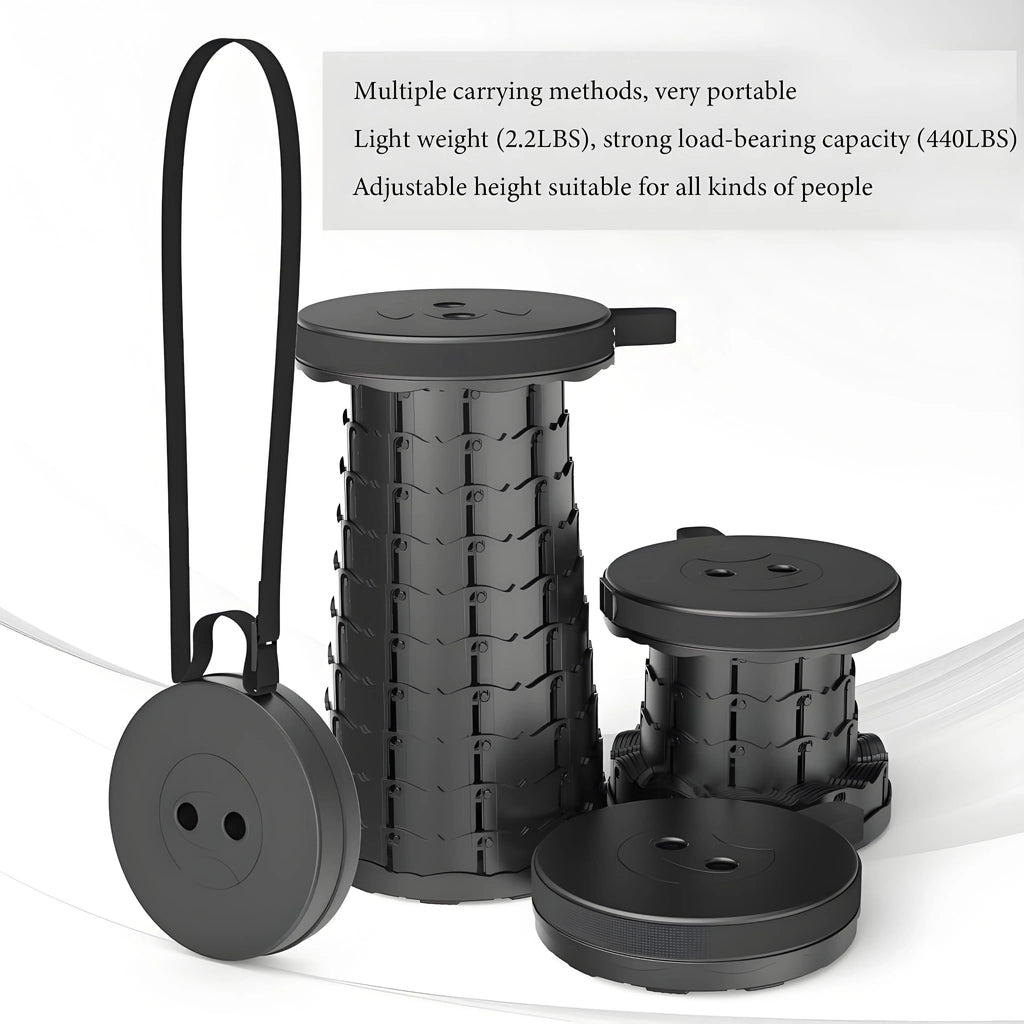 Portable Folding Stool - Lightweight Compact Outdoor Seat For Camping Trips