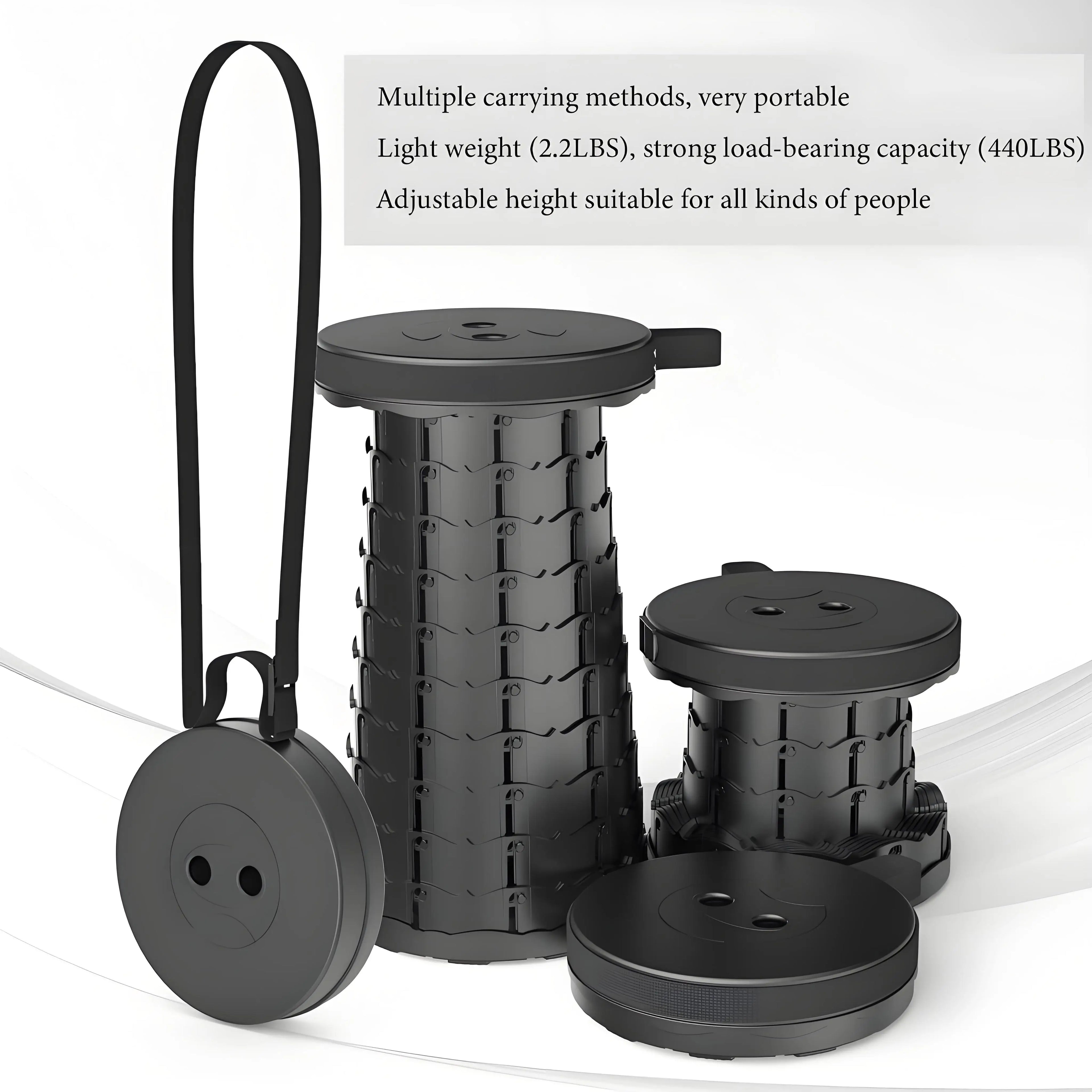 Portable Folding Stool - Lightweight Compact Outdoor Seat For Camping Trips