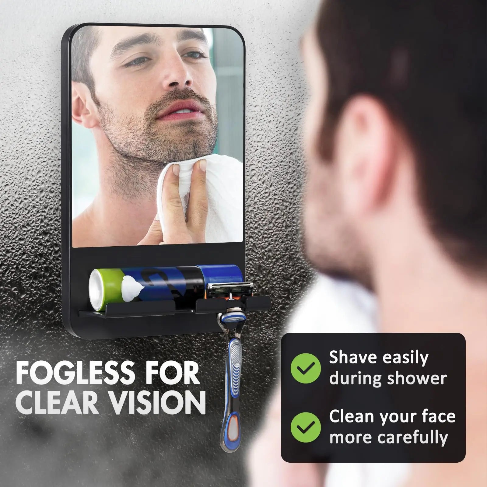 Taili Shower Mirror – Fogless, Rust-Proof, Durable Suction Mount, Razor Holder Included