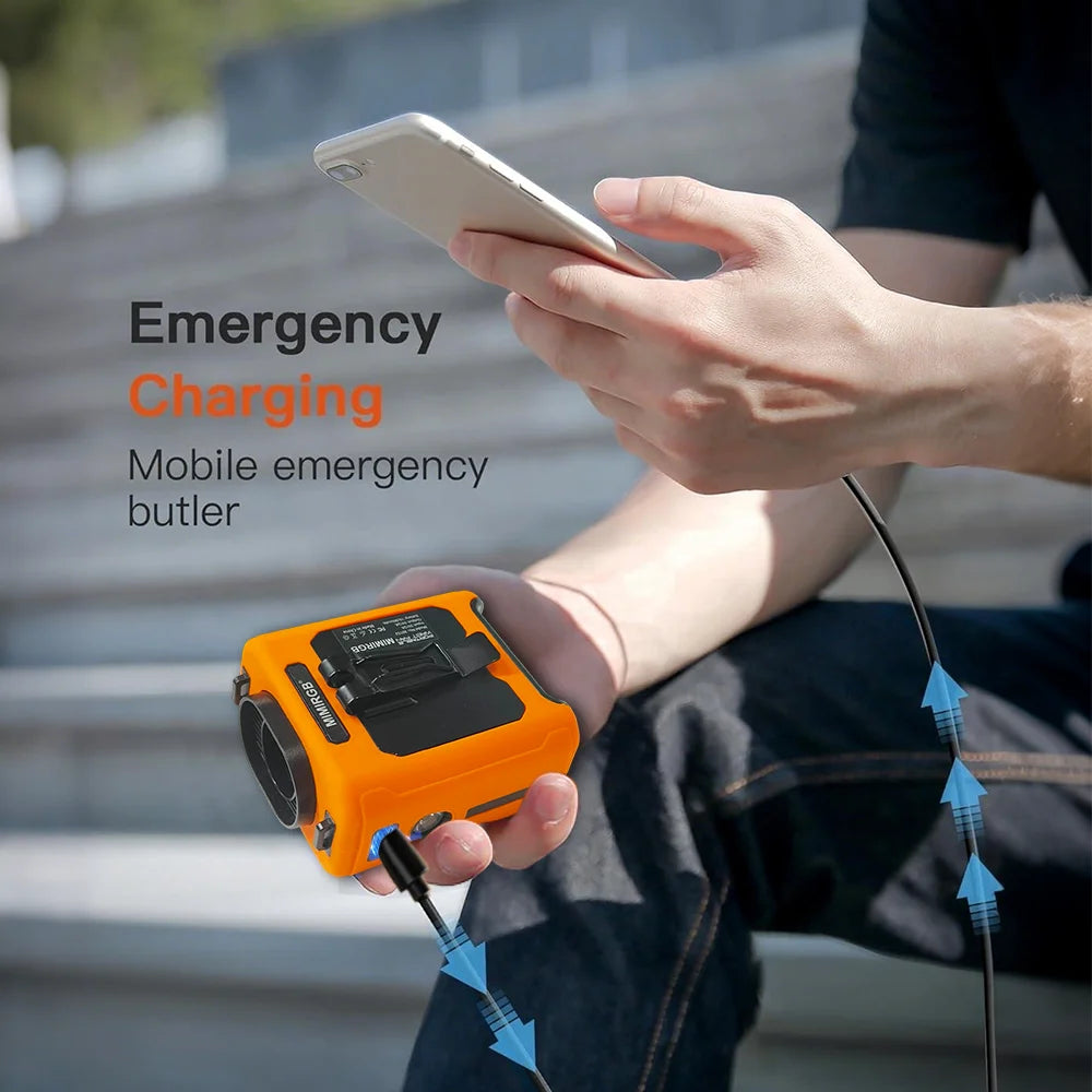 10000mAh Wearable Waist Fan with Power Bank