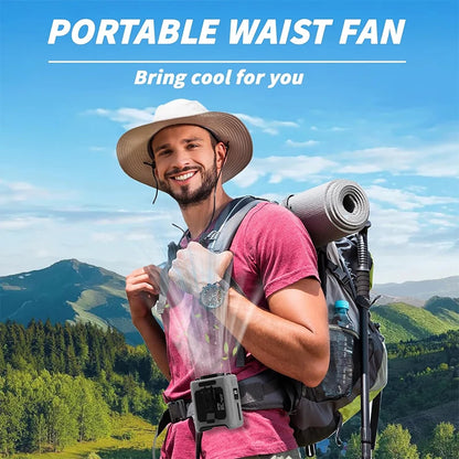 10000mAh Wearable Waist Fan with Power Bank