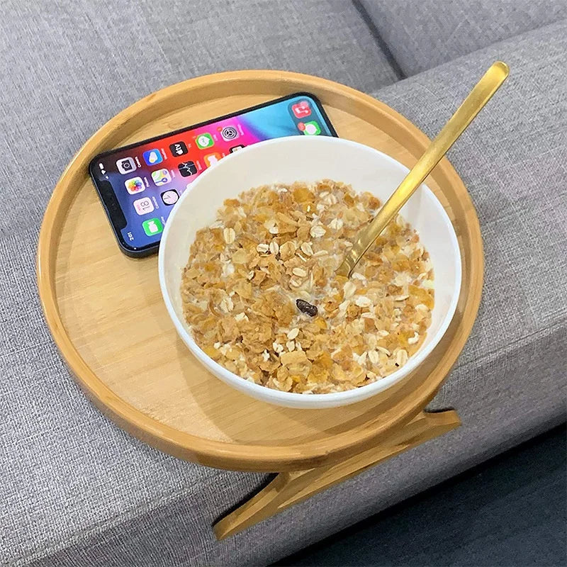 Bamboo Clip-On Sofa Tray Table