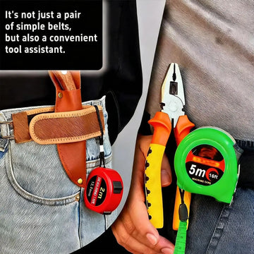 4Pcs No Buckle Elastic Tool Belt, Hands-Free Metal Hook Adjustable Waist Belt for Jeans Men Women Handyman Carpenter Outdoor