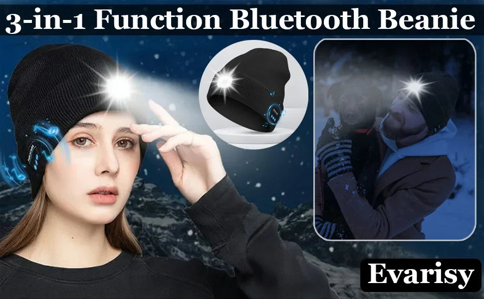 3-in-1 Bluetooth Beanie – Wireless Headphones With Integrated LED Illumination