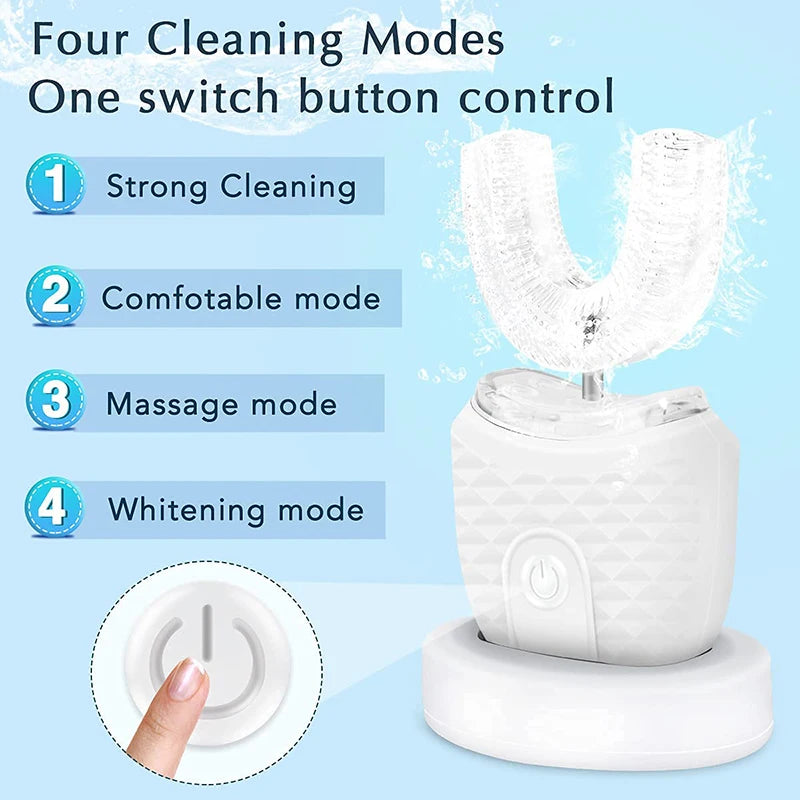 e U Shape Electric Toothbrush - 360 Degree Thorough Oral Cleaning Experience