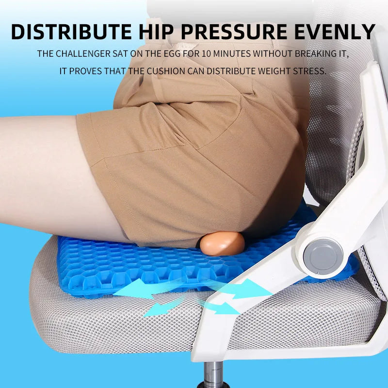 Gel Seat Cushion – Breathable Honeycomb Design For Pressure Relief At Desk
