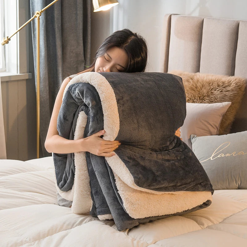 Wool Throw Blanket – Double-Sided Warmth