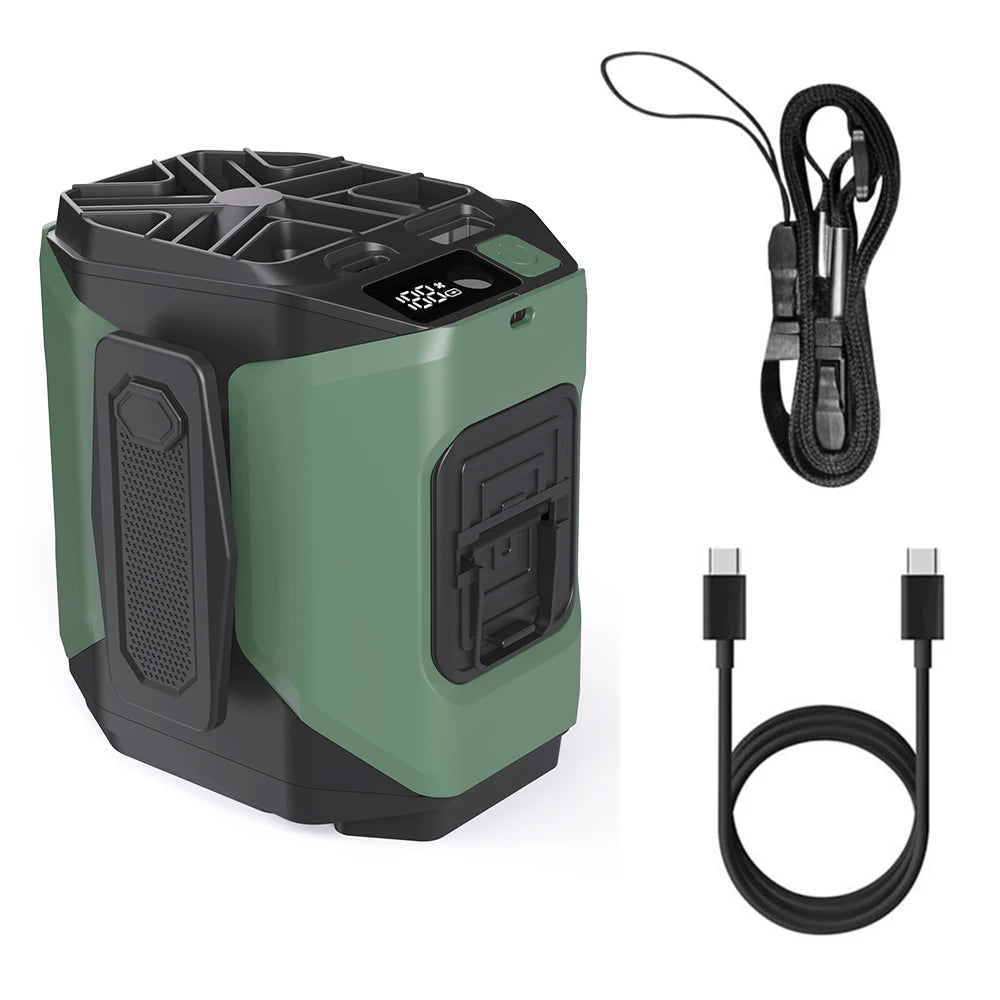 10000mAh Wearable Waist Fan with Power Bank