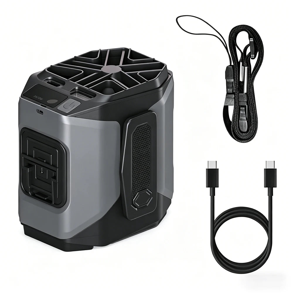 10000mAh Wearable Waist Fan with Power Bank