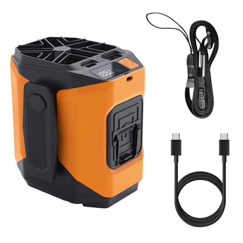 10000mAh Wearable Waist Fan with Power Bank