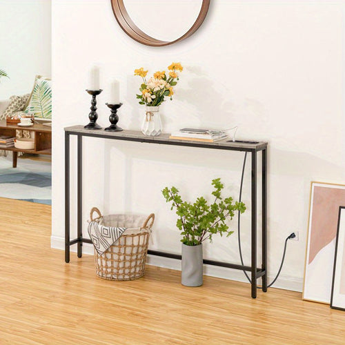 47.2-Inch Skinny Console Table With Power Outlets And USB Ports