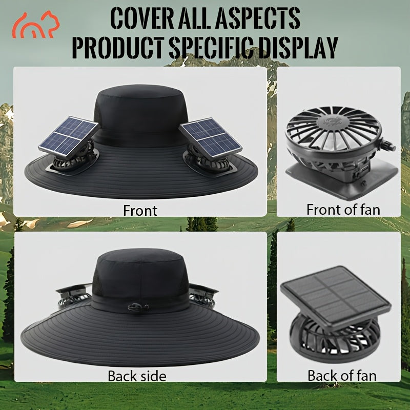 Solar Powered Dual-Fan Cooling Sun Hat